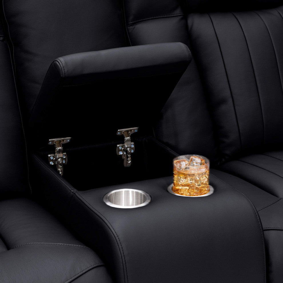 Seatcraft Cavalry Home Theater Seating, Black, Loveseat