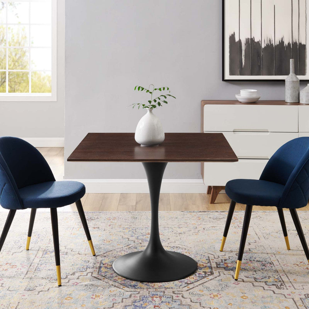 Dining Table, Square, Wood, Black Dark Brown, Modern, Cafe Bistro Restaurant