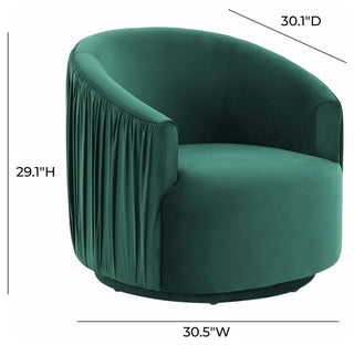 TOV Furniture London Forest Green Pleated Swivel Chair