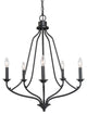 Modern 5-Light Matte Black Traditional Chandelier for Foyer