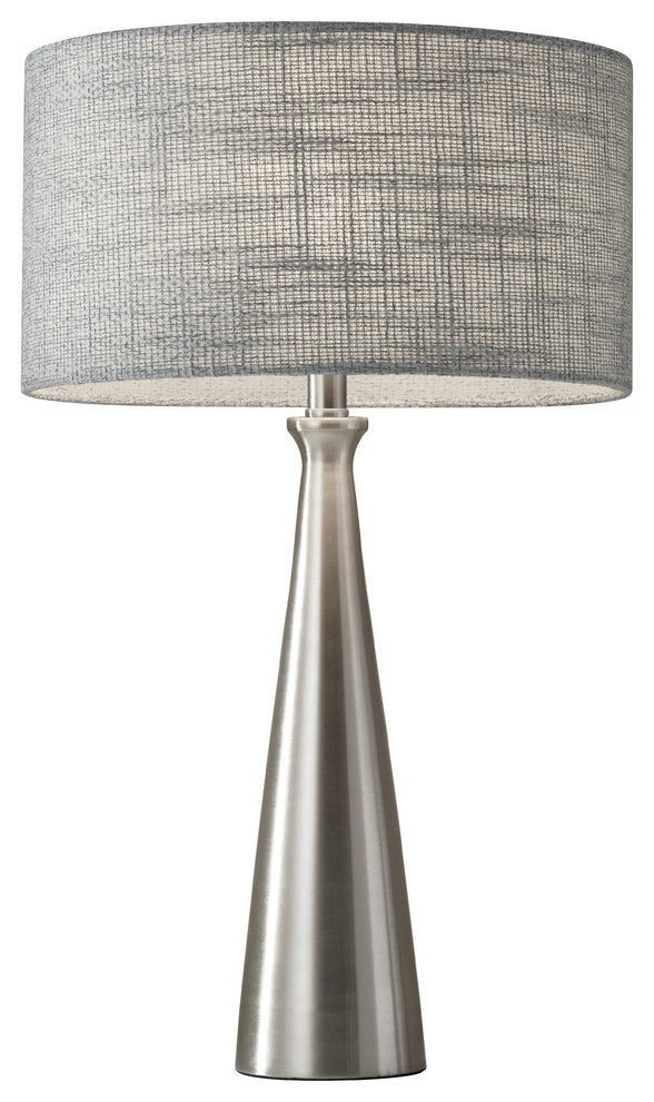 Linda Table Lamp, Brushed Steel