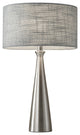 Linda Table Lamp, Brushed Steel
