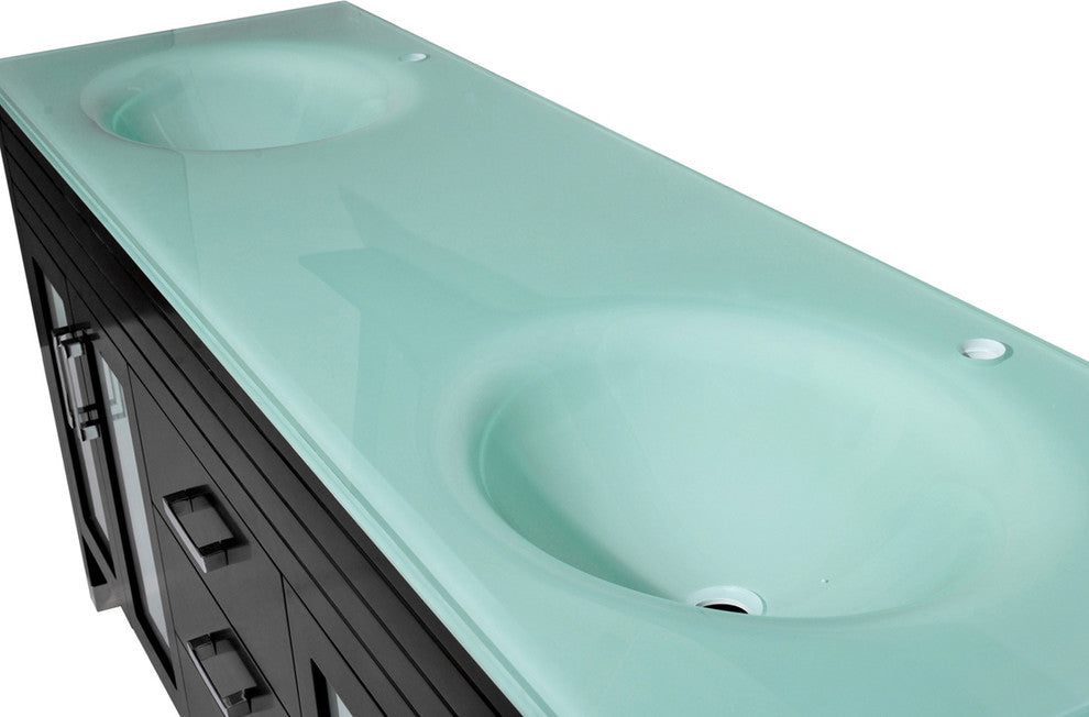 Belmont Decor Dayton 72" Double Sink Vanity Set, Espresso