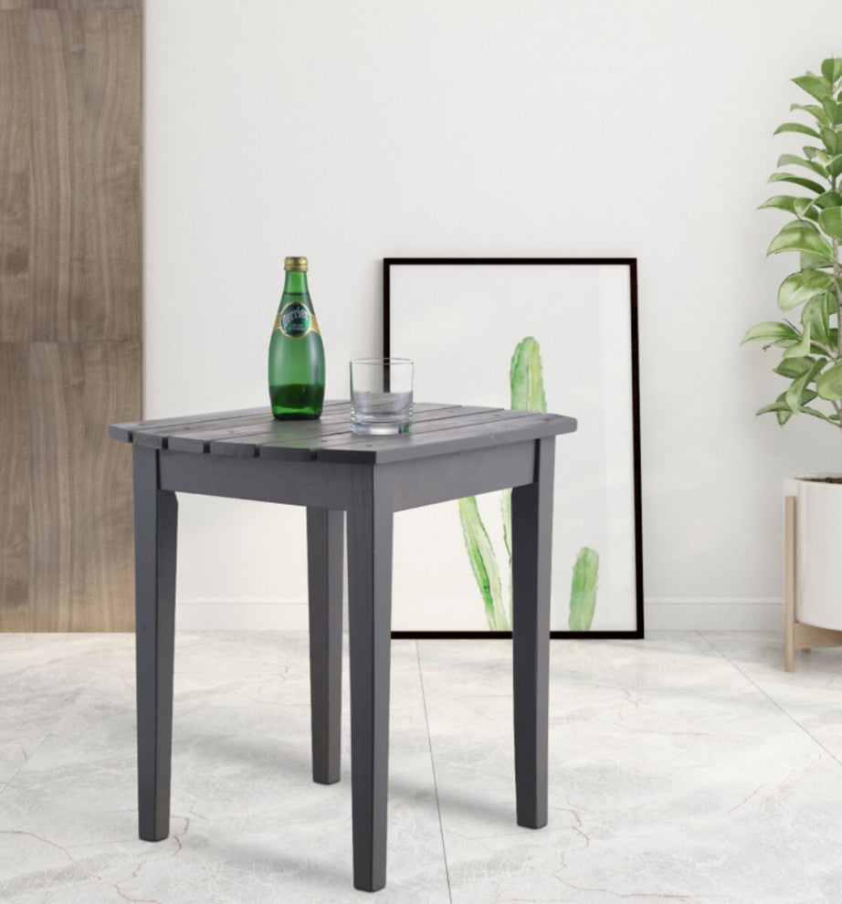 Urban Collection Pine Wood End Table for Indoor / Outdoor, Dark Grey