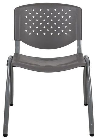 Hercules Series Capacity Plastic Stack Chair With Titanium Frame, Gray