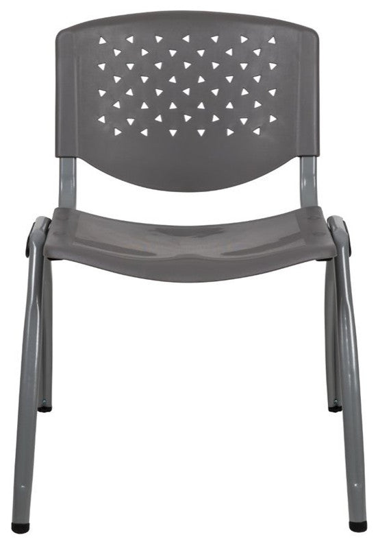 Hercules Series Capacity Plastic Stack Chair With Titanium Frame, Gray