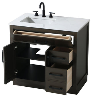 Home Living 36" Single Bathroom Vanity, Mocha Brown