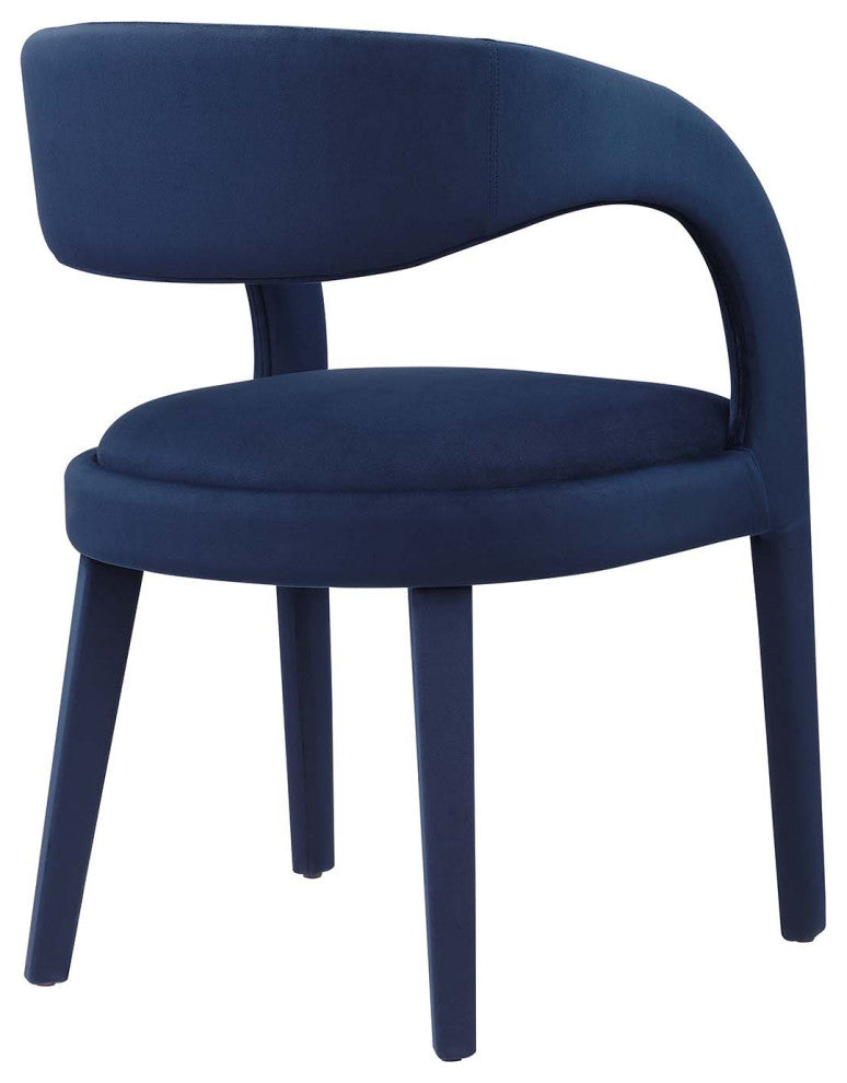Pinnacle Performance Velvet Dining Chair Set of 2, Midnight Blue