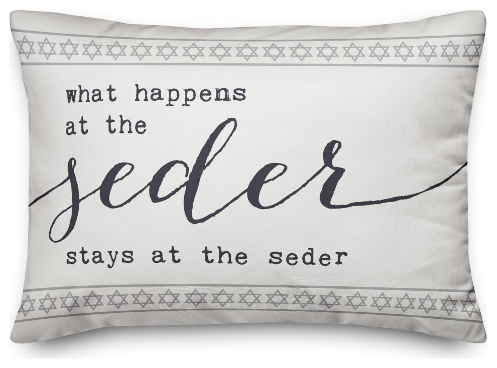 What Happens at the Seder Stays the the Seder 14"x20" Throw Pillow Cover