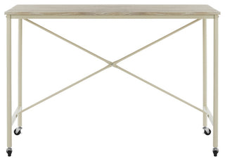Safavieh Callie Rolling Desk, Rustic Brown/Cream