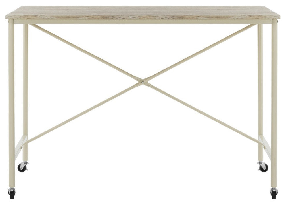 Safavieh Callie Rolling Desk, Rustic Brown/Cream