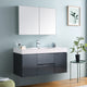 Valencia 48" Dark Slate Gray Wall Hung Vanity Set, Cabinet, Faucet FFT3111CH