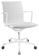 Modern Urban Contemporary Mid Back Office Chair, White Faux Leather