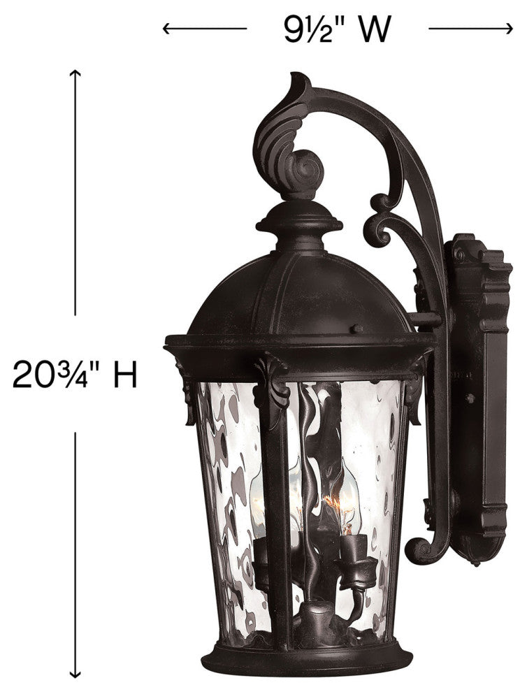 Hinkley Windsor Medium Wall Mount Lantern, Black