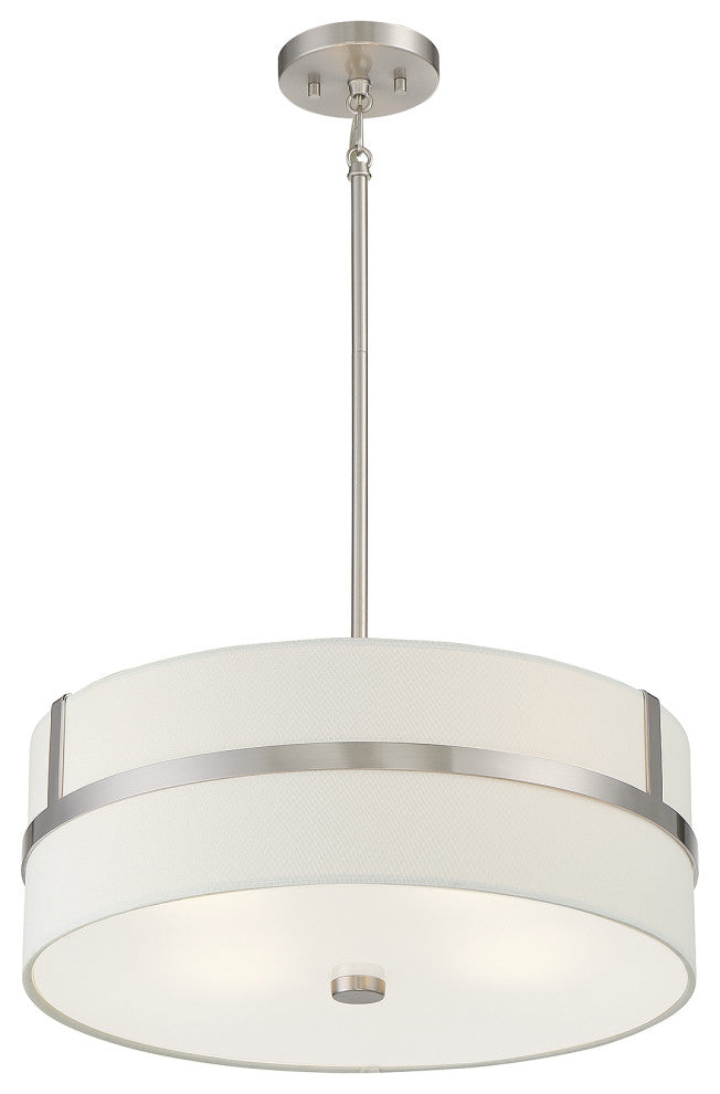 4-Light Pendant, Matte Black, Brushed Nickel