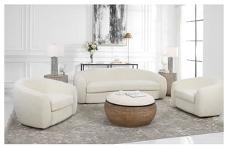 Uttermost 23747 Capra 43"W Plywood Framed Polyester Accent Chair - Off-White