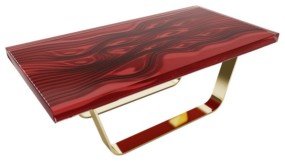 Modern Bubbles Coffee Table, Red, W: 31.5"?, 80cm X L: 63.0"?, 160cm