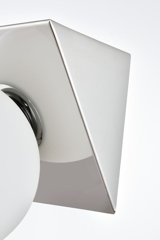1 Light Chrome And Frosted White Bath Sconce
