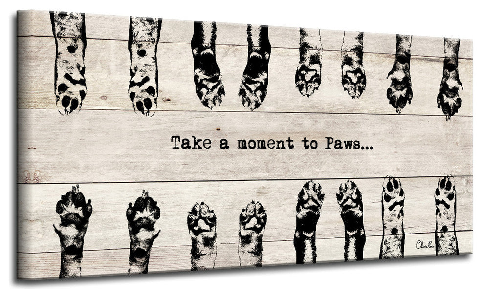 Ready2HangArt ''Paws'' Wrapped Canvas Animal Wall Art, 18"x36"