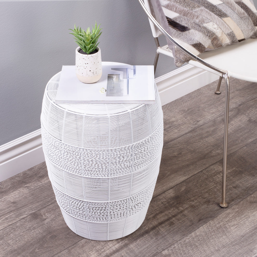 Butler Bellarose White Metal End Table