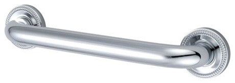 Kingston Brass 12" Decorative 1-1/4" OD Grab Bar, Polished Chrome