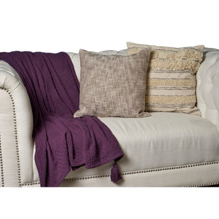 Charming Light Blue Throw Blanket, Purple