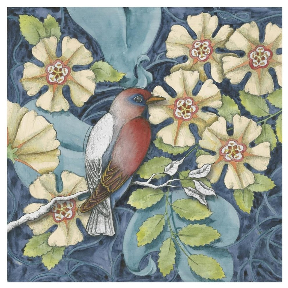 "Arts and Crafts Bird I" Digital Paper Print by Elyse DeNeige, 26"x26"