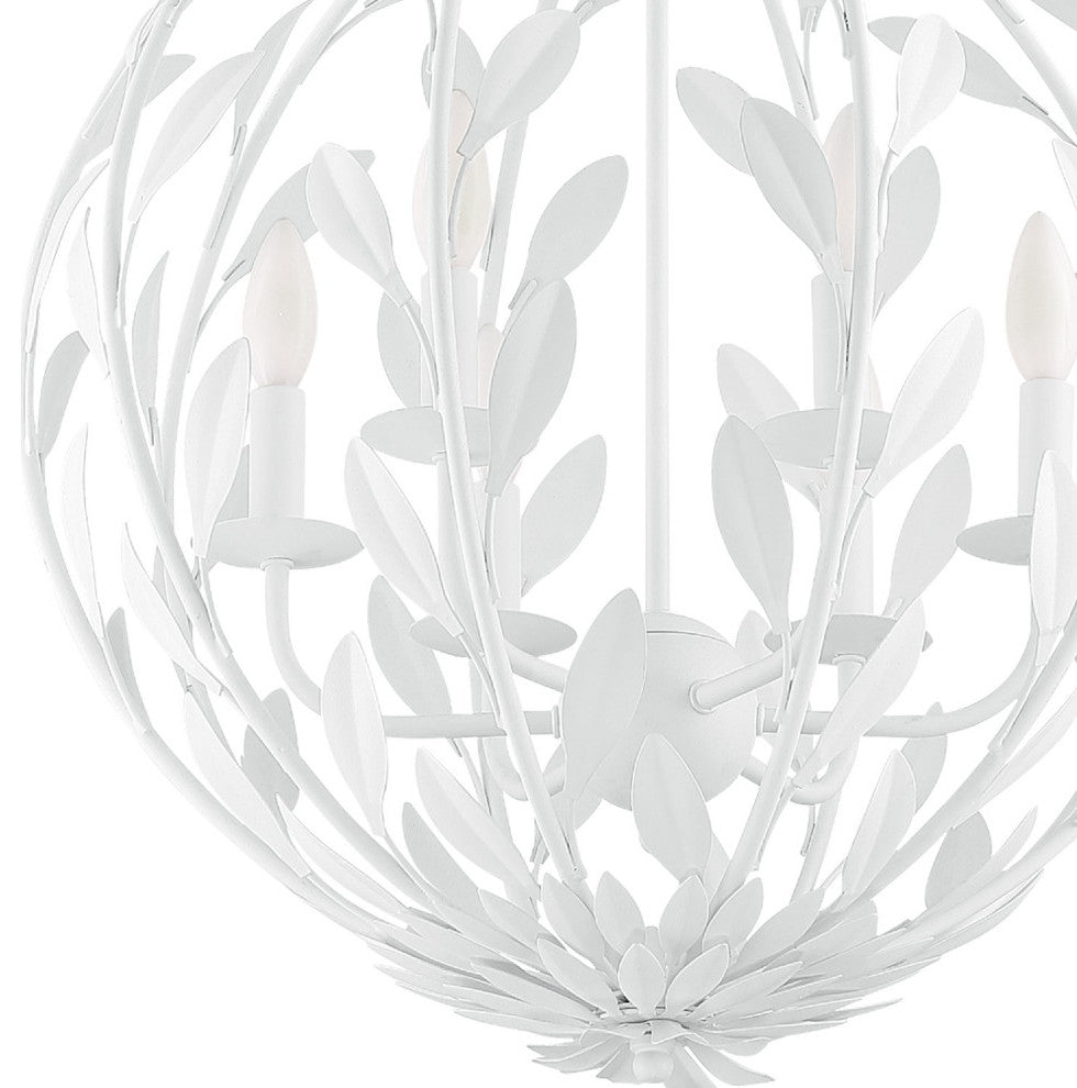 Broche 6 Light Matte White Chandelier