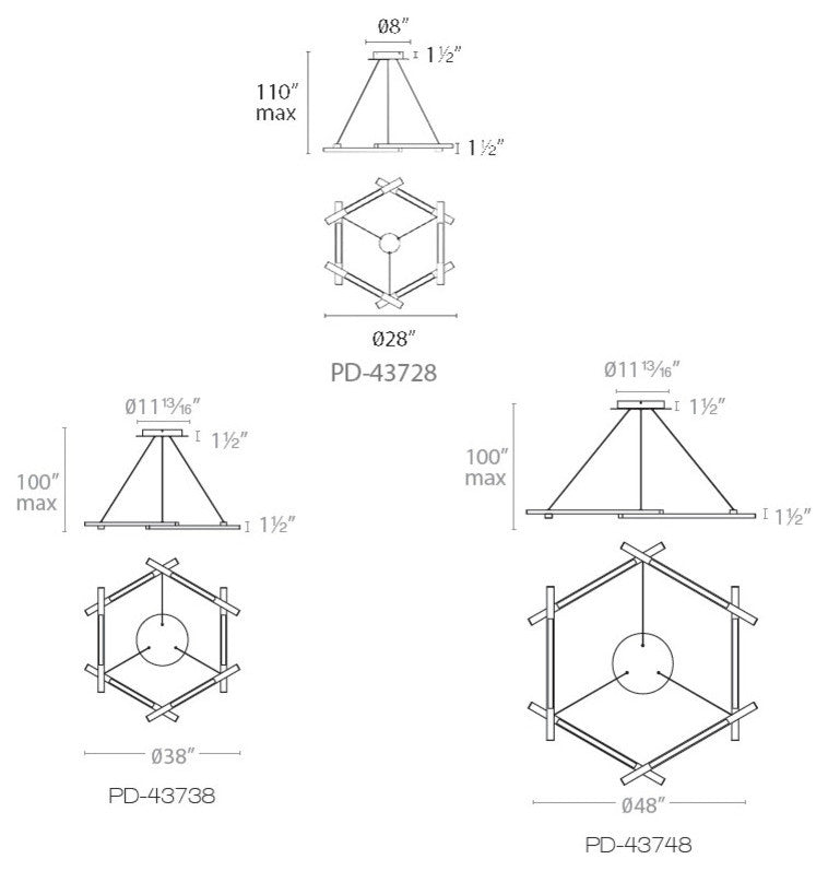 Modern Forms Metric 28" LED Chandelier in Brushed Aluminum