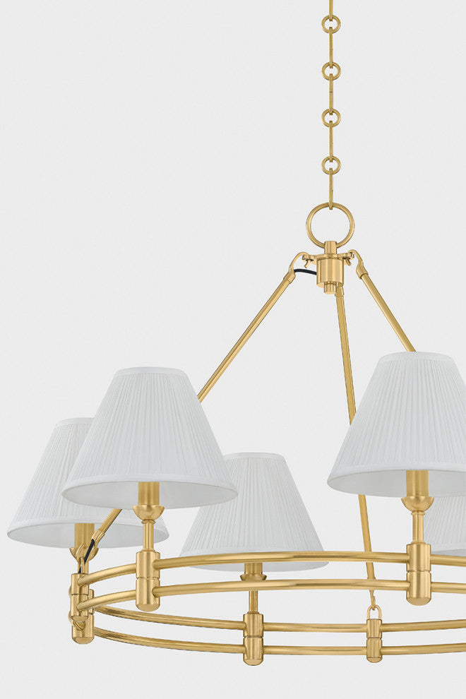 Hudson Valley Lighting Howard Chandelier By Mark D. Sikes, Aged Brass