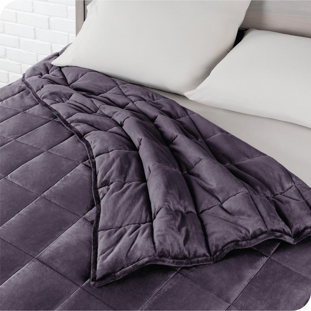 Weighted Blanket, Minky Fleece Eggplant, 60"x80", 17lb