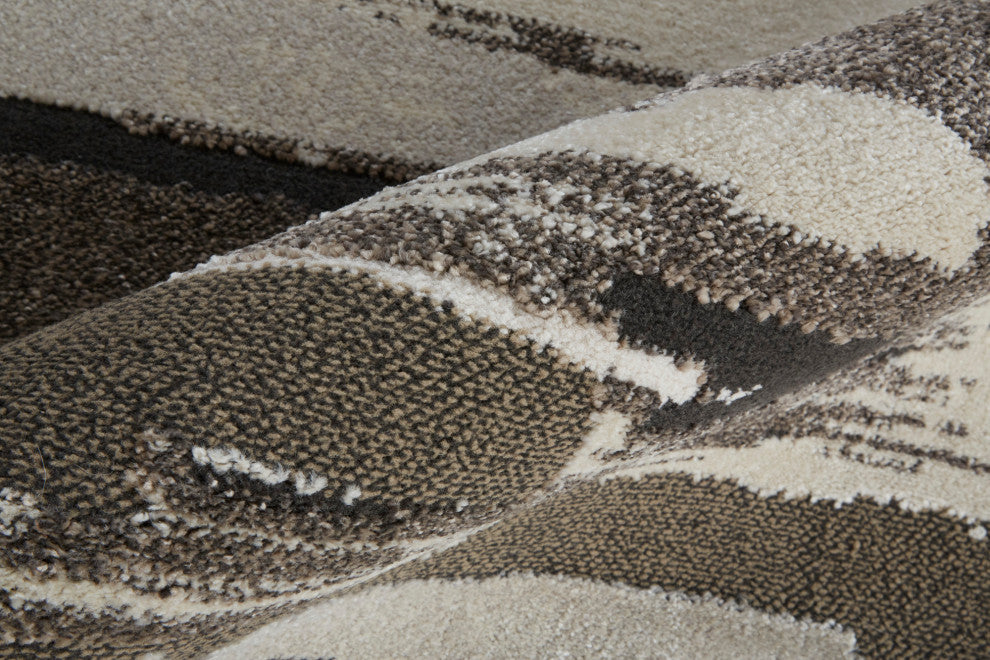 Weave & Wander Kayden Streak/Painterly Rug, Brown/Ivory, Rug, Brown, 6'-7" X 9'-