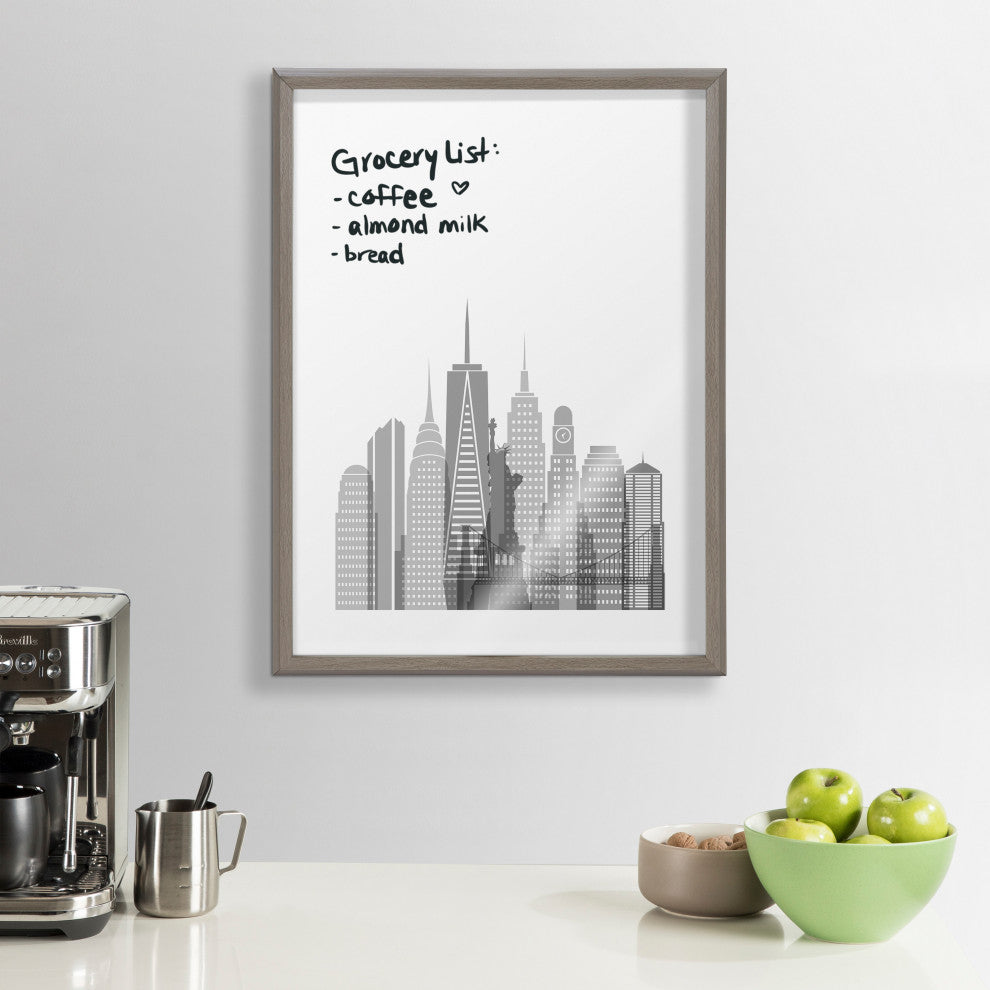 Blake New York Cityscape Framed Printed Glass by Jake Goossen, Gray 18x24