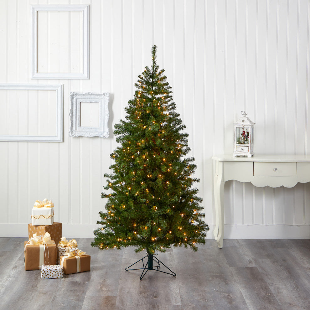 6' Springfield Artificial Christmas Tree / 300 Warm Clear Lights and 596 Tips