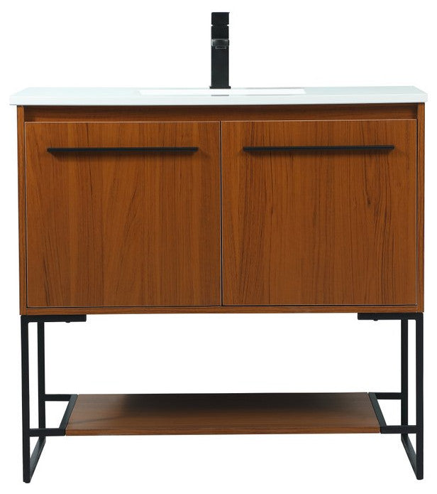 Sue 36" Single Bathroom Vanity, Teak