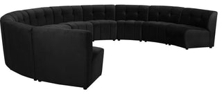 Limitless Velvet Upholstered 10-Piece Modular Sectional, Black