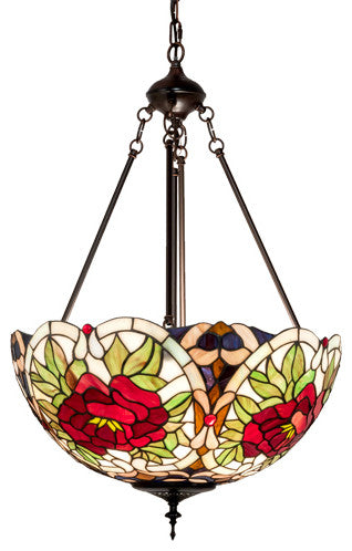 Meyda Lighting 232775 20" Wide Renaissance Rose Inverted Pendant