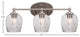 Capri 3-Light Bath Bar, Brushed Nickel/Smoke Bubble
