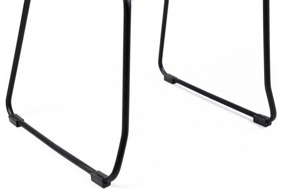 Shasta Outdoor Metal and Black Rope Stackable Dining Chair - Set of 2, Black Rope