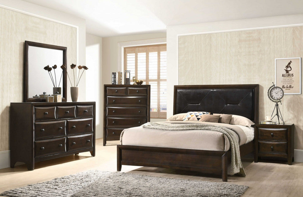 HomeRoots 17" X 61" X 37" Walnut Wood Dresser