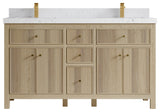 Sonoma Oak 60 Double Bathroom Vanity with 2" Empira White Quartz