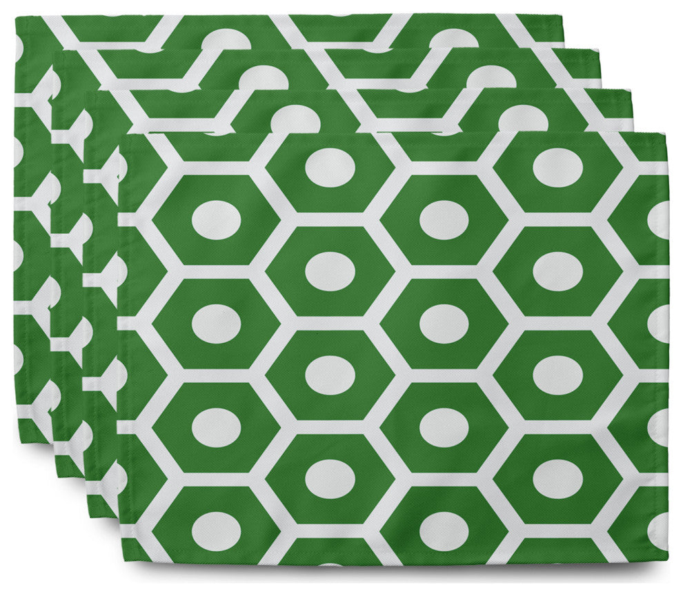 Geometric Decorative Placement, Set of 4, Leaf