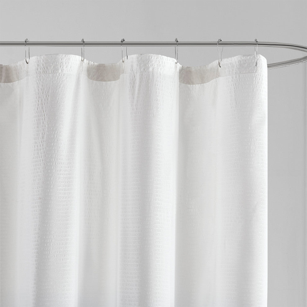 Madison Park Ara Embossed Ombre Shower Curtain, Grey, Blue