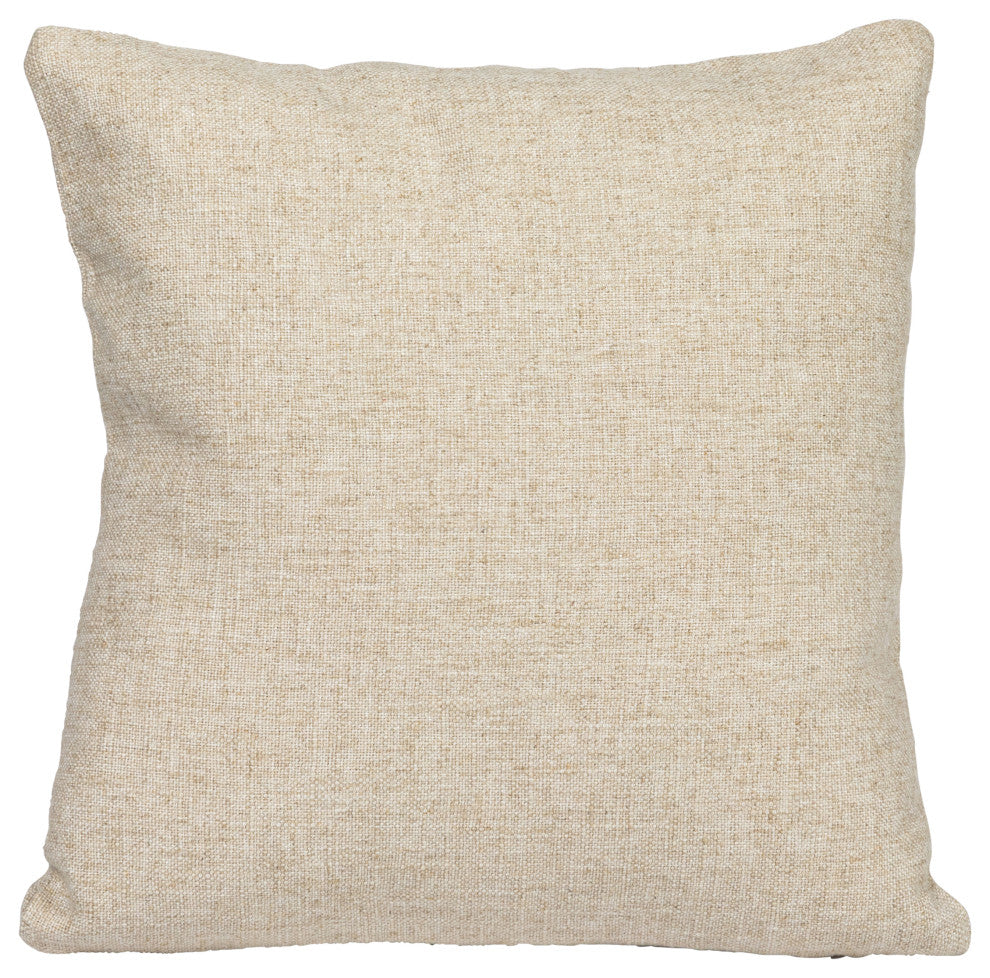 16" Square Linen Printed Pillow, Snail, "It''s a Vibe" Text Embroidery, Gray