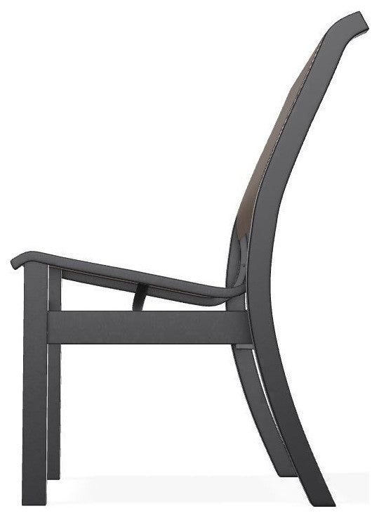 Leeward Sling Stackable Outdoor Dining Chair, Mocha/Black