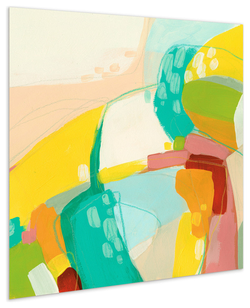 "Chroma 3" Colorful Abstract Wall Art Frameless Free Floating Tempered Glass