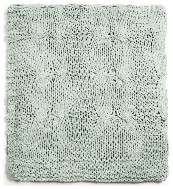 MICAH CABLE KNIT THROW, AQUA Micah Cable Knit Throw, Aqua
