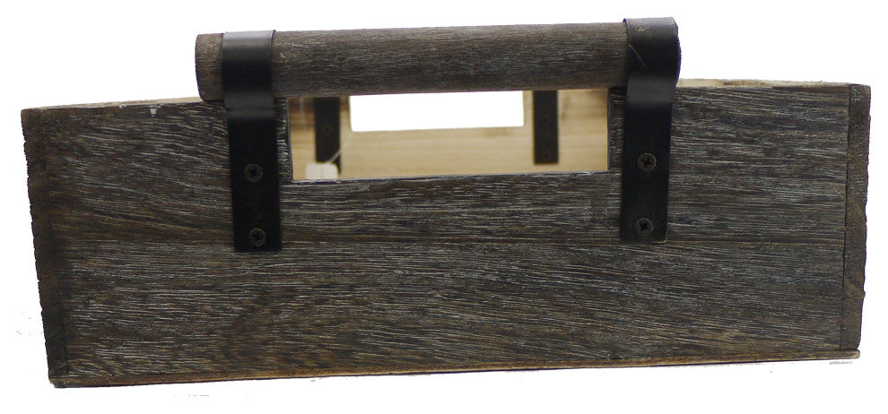 13.75" Wooden Rustic Serving Tray With Handles Abn5E109-Ntrl