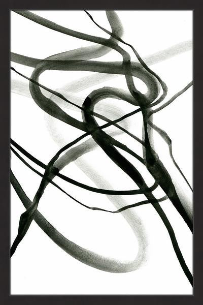 "Black Waves" Framed Painting Print, 12"x18"