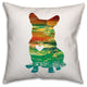 Colorful Silhouette Corgi 18x18 Spun Poly Pillow
